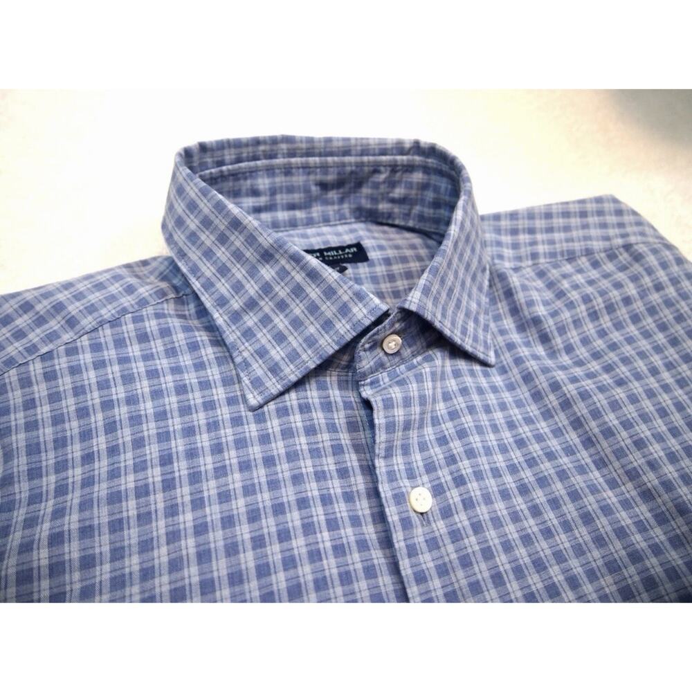 Peter Millar Crown Crafted Cashel Fine Cotton Blue Plaid Sport Shirt NWT XL $250
